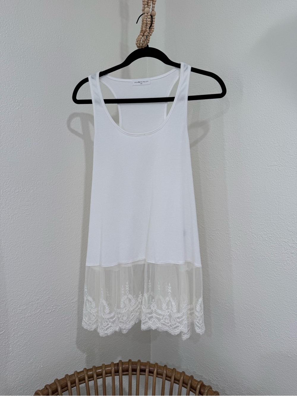 Jax & Henley White Lace Tank Top